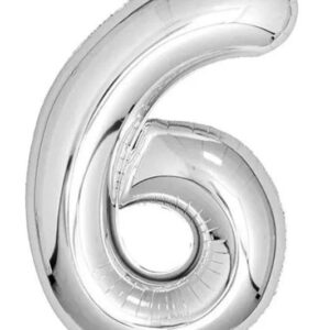 Casey 102cm Silver Balloon Number 6 - Image 1