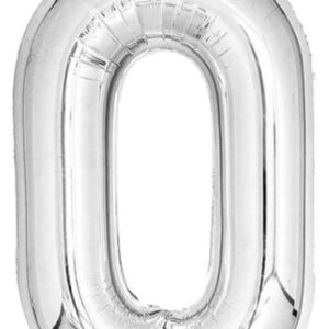 Casey 102cm Silver Balloon Number 0 - Image 1