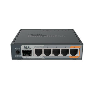 Mikrotik hEX S, 5x GB LAN ports, SFP, USB, POE-out on port #5, RouterOS L4, plastic case, PSU, IPSEC Hardware Encryption - Image 1