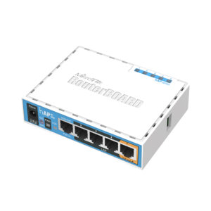 MikroTik hAP AC lite, 5x LAN, built-in 2.4GHz 802.11b/g/n two chain wireless with integrated antennas, built-in 5GHz 802.11AC single chain wireless with integrated antenna, USB, desktop case, PSU - Image 1