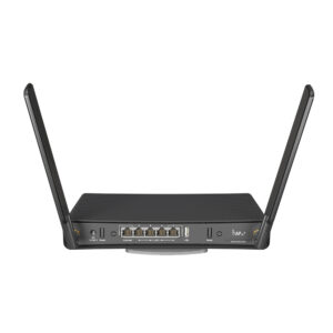 MikroTik hAP AC³ Dual Band Wireless Router, 5x GB LAN (POE-out on port #5), two wireless interfACes (2.4GHz 802.11b/g/n two chain, 5GHz 802.11AC two chain), 3dBi 2.4GHz external antenna, 5.5dBi 5GHz external antenna, tower/desktop case - Image 1