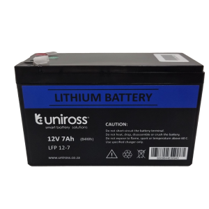 Uniross 12.8V 7Ah (89.6Wh) LiFEPO4 Battery | UR-BAT-LiFePO4-12-7 - Image 1