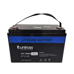 Uniross 12.8V 100Ah (1.28kWh) LiFEPO4 Battery | UR-BAT-LiFePO4-12-100 - Image 1