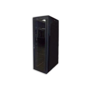 Acconet 27U 19" Disassembled Rack, 800mm Deep, Black,Clear Glass Door with Lock, 4 220V Fans