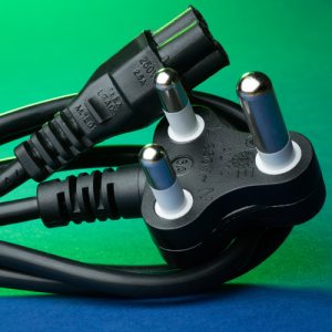Power Cord (Clover) 3 Pin South African, 1.8 Meters. Dedicated Plug Top (Red Plug) - Image 1