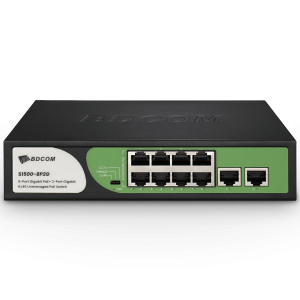BDCOM 8-Port Gigabit PoE Switch (8-Port PoE + 2-Port Gigabit RJ45) 90W PoE Budget - Image 1