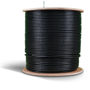 Acconet CAT6 UV Outdoor Ethernet Cable 500m Black Solid Copper SF/TP Roll | CAT6U-500-SC