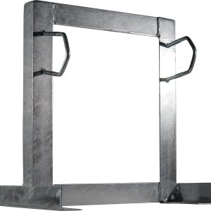 Square Wall Mount Brackets, 250mm Offset, 32-60mm, Two Clamp Galvanised - Image 1