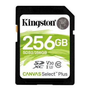 1Kingston 256GB SDXC Canvas Select Plus 100R C10 UHS-I U3 V30