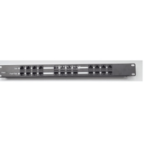 Rackmount 12 port passive PoE injector, Shielded, 1U, Black, 2.1mm Jack