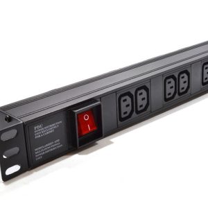 Acconet Power Distribution Unit, 1U, 6 way Female Kettle Cord, Black, With Switch, 2 Meter Cable SA