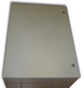 Metal IP55 Weatherproof Enclosure (800x600x350), Beige, Surface Mount, Lockable Doors - Image 1