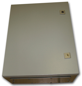 Metal IP55 Weatherproof Enclosure (500x400x210), Beige, Surface Mount Lockable Doors - Image 1