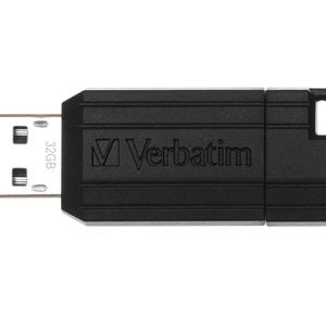 Verbatim 32GB Pinstripe USB Blk - Image 1