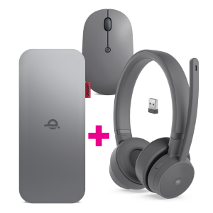 Lenovo Go Wired ANC Headset + Wireless Mobile Power Bank + Wireless Mouse Bundle - Image 1