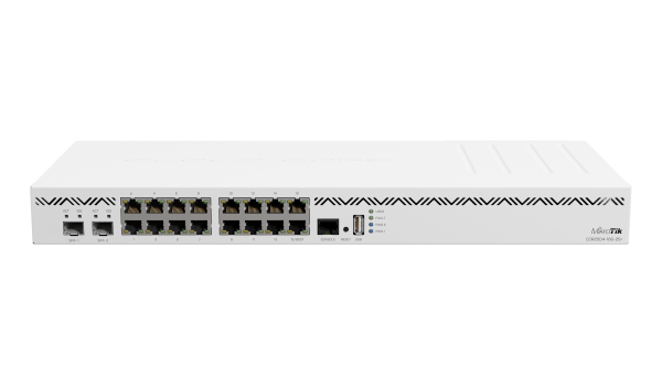 MikroTik CCR2004-16G-2S+, 16 x 1GB Ethernet ports and 2 x 10G SFP+ ports, 1x USB port