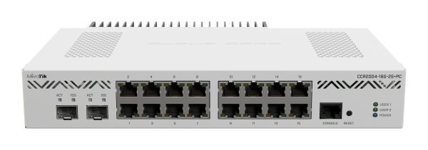 MikroTik Cloud Core 16 Port Gigabit 2SFP+ Passive Cooling Router | MT-RBCCR2004-16G-2S+PC