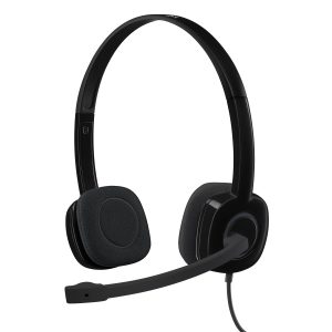 Logitech H151 Wired Stereo Headset 3.5mm - Black - Image 1