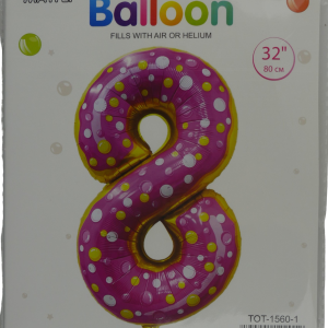 Casey 102cm Donut Balloon Number 8 - Image 1