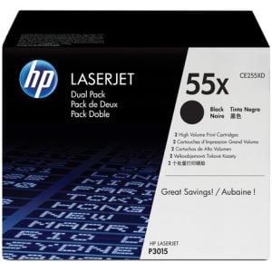 HP 55X Black Toner Cartridge Dual Pack - Image 1
