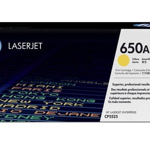 HP 650A Color LaserJet CP5525 Yellow Print Toner Cartridge - Image 1