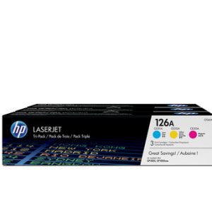 HP 126A Tripack Toner Cartridges (CMY) - Image 1