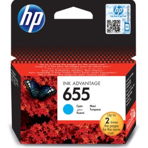 HP 655 Cyan Ink Cartridge - Image 1