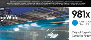 HP 981X Cyan Original PageWide Cartridge - Image 1