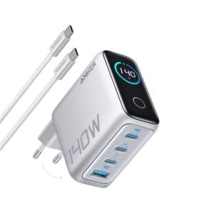 Anker 4 Port 140W PD Wall Charger and Cable Grey - Image 1