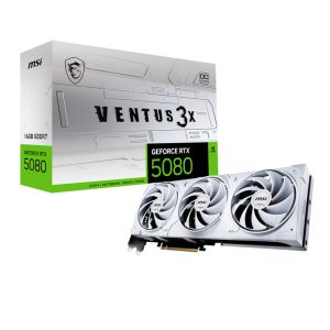 MSI GeForce RTX 5080 VENTUS 3X OC 16GB GDDR7 Graphics Card - White - Image 1