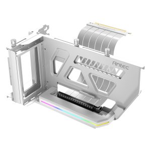 Antec SHIFT ARGB Vertical GPU Bracket with PCIe 4.0 Riser Cable – White - Image 1
