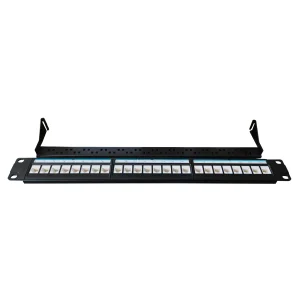 Acconet 24 Port RJ45 Patch Panel, 1U , Black - Image 1