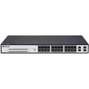 BDCOM 24-Port 10/100 370W POE switch, 24 POE ports, 2 x 1000Mbps Combo ports - Image 1