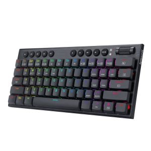 REDRAGON Horus Mini 61Key Red Switch RGB Low Profile Gaming Mechanical Keyboard - Black - Image 1