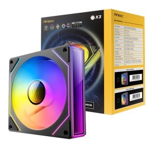 Antec VISION PWM 120mm ARGB Reverse Infinity Mirror Case Fan 3 Pack Black - Image 1