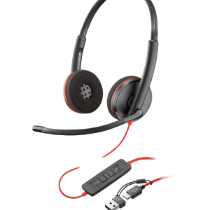 Poly Blackwire 3210 Monaural USB-C Headset +USB-C/A Adapter - Image 1