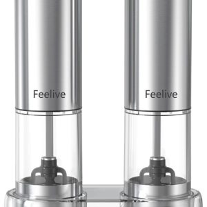 Feelive Rechargeable Pepper And Salt Grinder 2 Set With Stand - Image 1