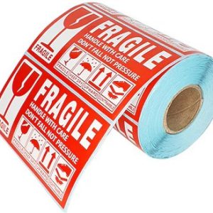 UniQue Fragile 90mm x 50mm Label Sticker Roll - Image 1