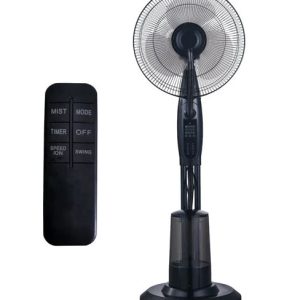 Alva Air 40cm Pedestal Mist Fan Black with remote - Image 1