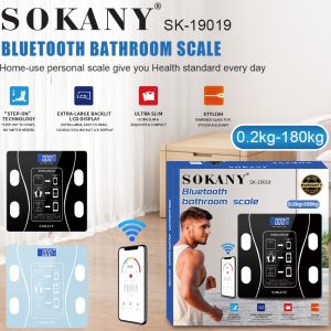 Sokany 180KG Bluetooth Bathroom Scale Blue - Image 1