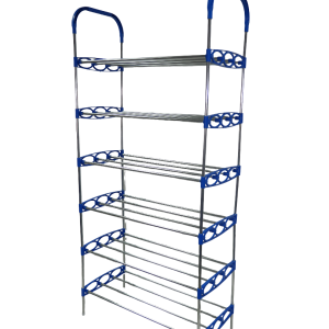 Nordic Wind Blue 6 Tier 18 Shoe Steel Rack - Image 1