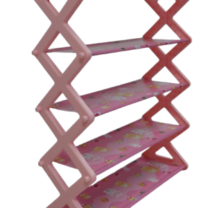 Nordic Wind Cross 5 Tier 15 Shoe Rack Pink - Image 1