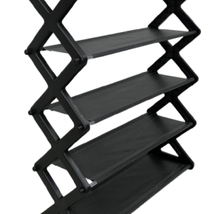 Nordic Wind Cross 5 Tier 15 Shoe Rack Black - Image 1