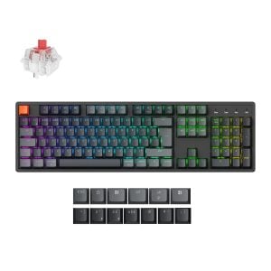 Keychron K10 QMK Full-size RGB Wireless Custom Mechanical Keyboard V.2 (Super RED Switch) – Black - Image 1