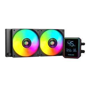 PCBuilder BLIZZARD FROST 240mm AIO ARGB Liquid CPU Cooler - Black - Image 1