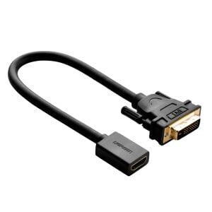 UGREEN DVI to HDMI Cable Adapter 15cm | Male to Female | 1080p Full HD – Black - Image 1