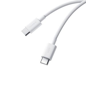 Xiaomi 3A Braided USB Type-C to USB Type-C Cable 1M - White - Image 1