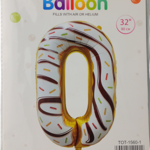 Casey 102cm Donut Balloon Number 0 - Image 1