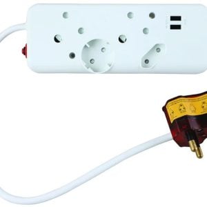 Ellies 4 Way Surge Multiplug Adaptor With USB Ports - Image 1