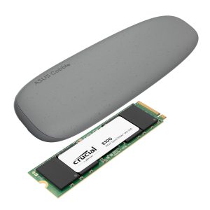 Asus Cobble M.2 SSD Type-C Enclosure and Crucial E100 2TB NVMe Bundle - Grey - Image 1